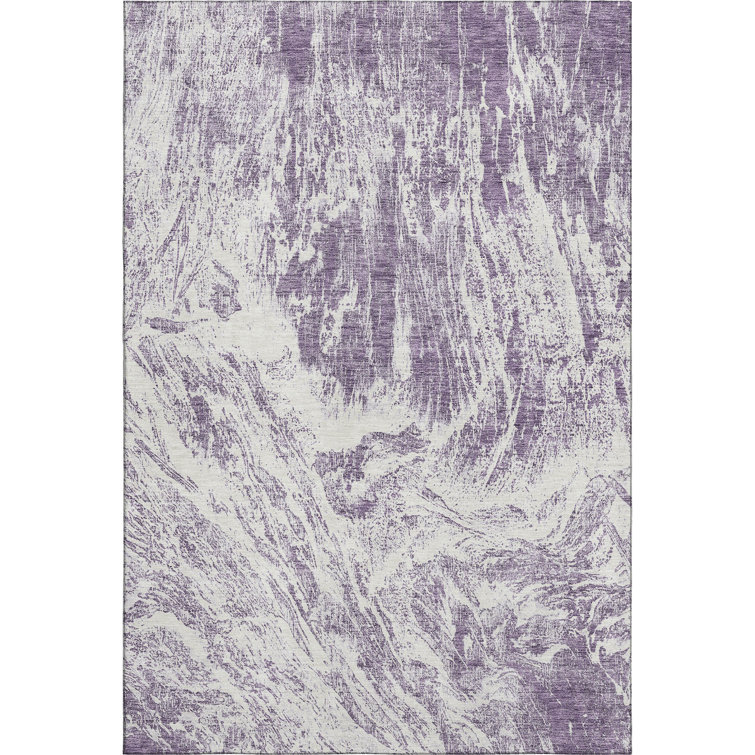 Premium Machine Washable Prisco Purple Rug