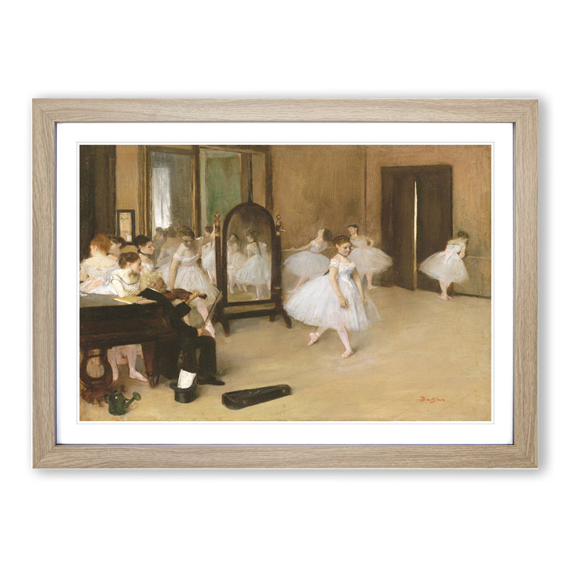 The Ballet Dancing Class by Edgar Degas - Picture Frame Painting, Oak, 48cm H x 65cm W x 2cm D