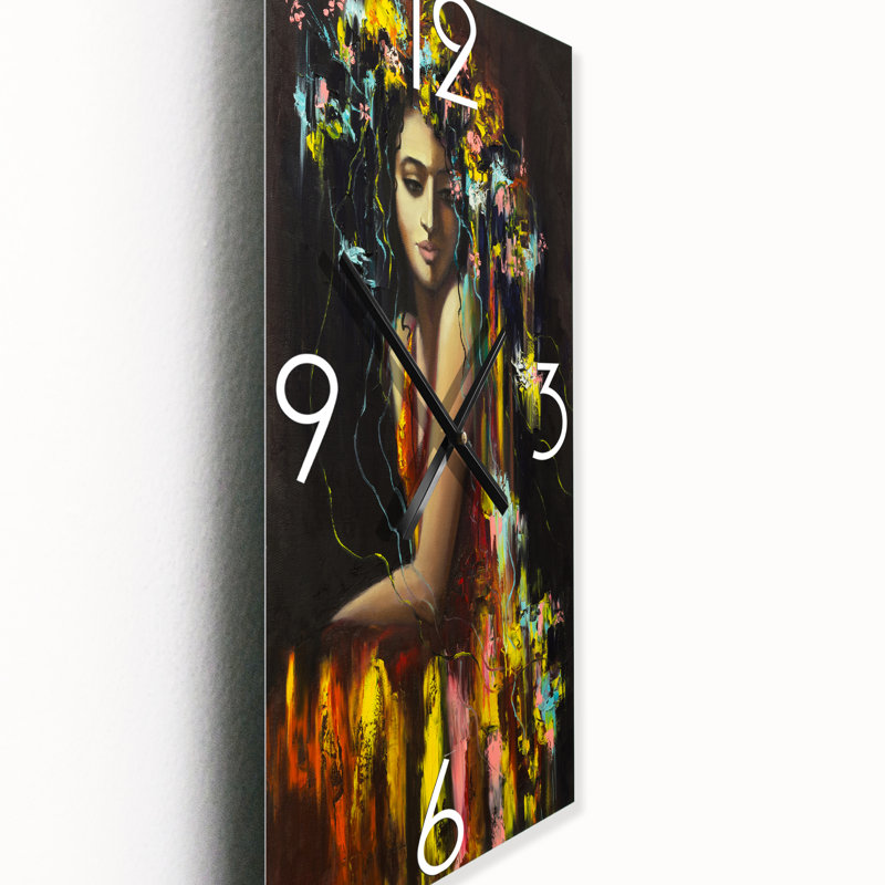 Horloge murale moderne Portrait d'une jeune femme, Grand