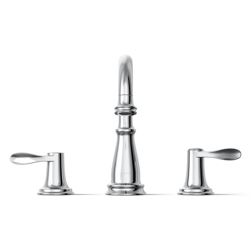 Robinet de lavabo de salle de bain à large entraxe Bellera, Chrome poli