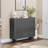 46 Inch Fluted Door Shoe Cabinet, 5-Tier Entryway Storage Bench with Adjustable Shelves-80836768