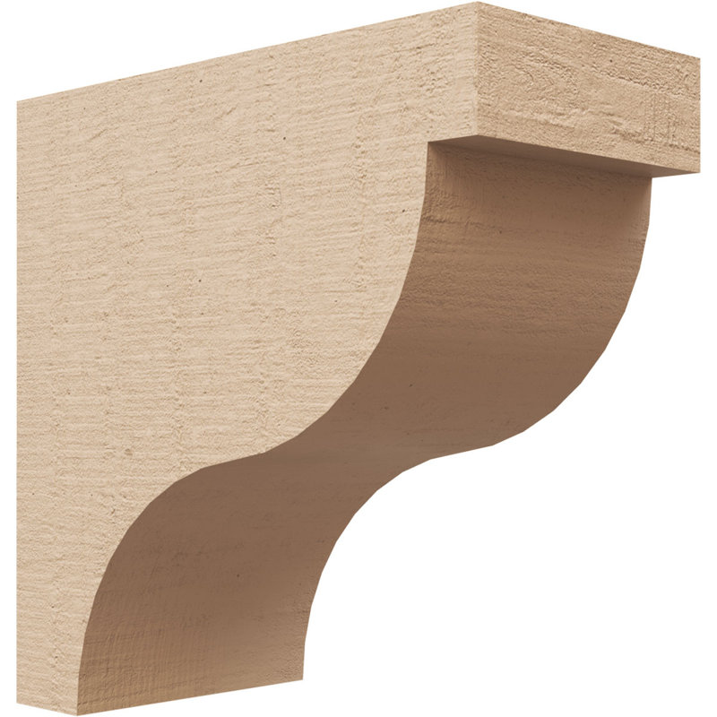 4"W x 8"D x 8"H Classic Garner Rough Cedar Woodgrain TimberThane Corbel, Primed Tan, 8" H x 4" W x 8" D