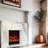 French-style minimalist marble fireplace