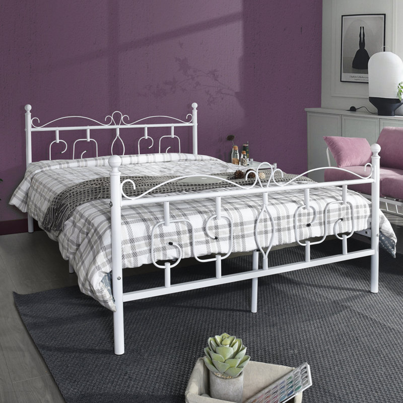 Albanese Solid Wood Bed, Double (4'6), White