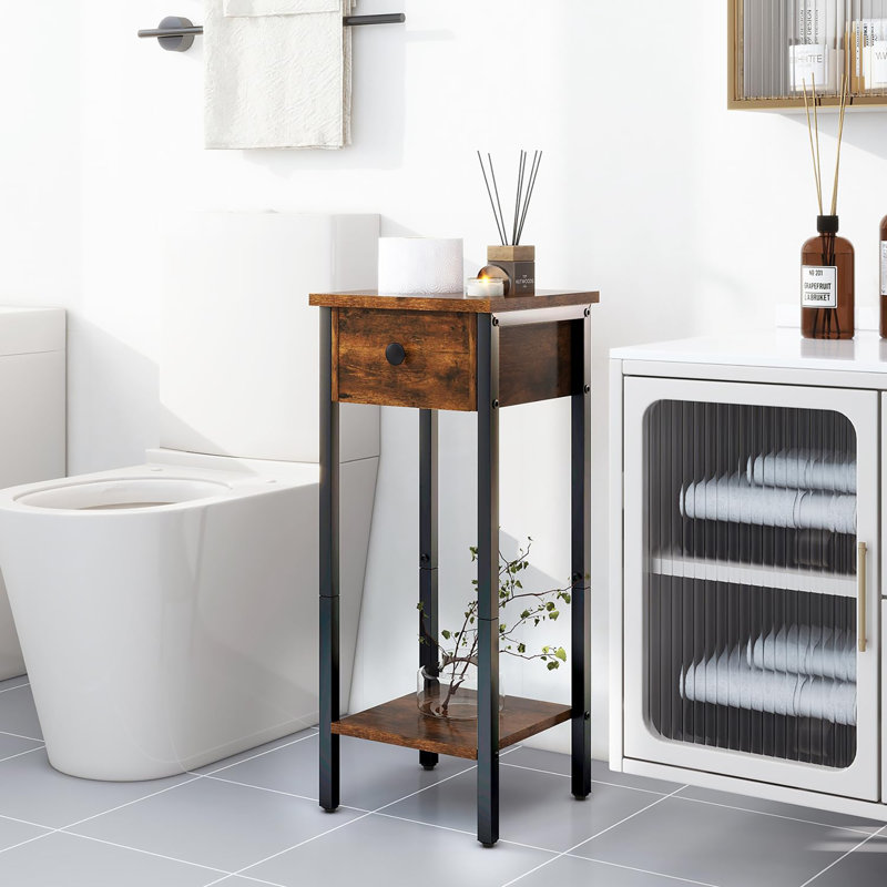 Side Table Set, Brown/Black