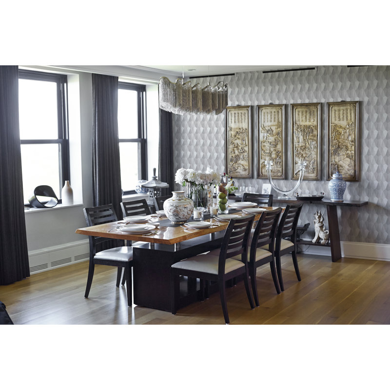 Ting Ting 10' L x 25" W Peel and Stick Wallpaper Panel, Gray/White