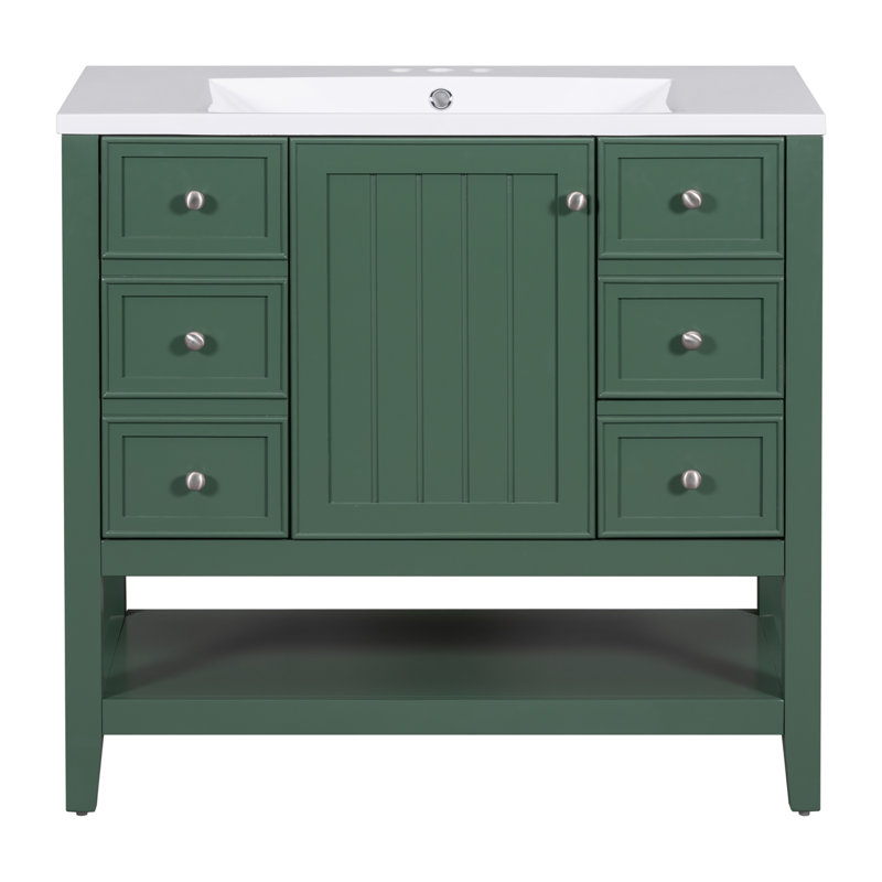 Meuble-lavabo 36 po avec lavabo, Vert