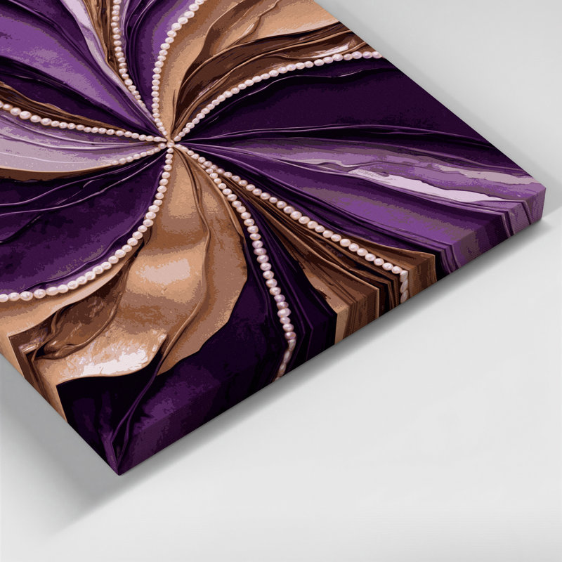 Aquarelle abstraite 98, art sur toile mauve, H 16 po x l 16 po