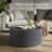 28"Indoor Modern Round Concrect Coffee Table,for Living Room,Dark Gray-124712461