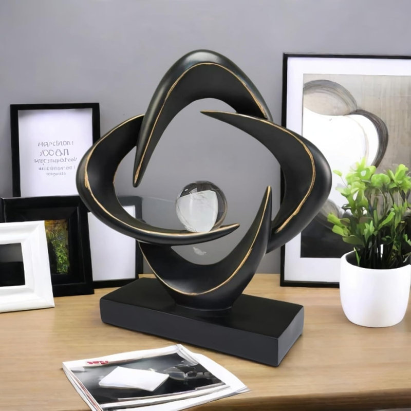 Abstract Resin Sculpture Home Decor Black
