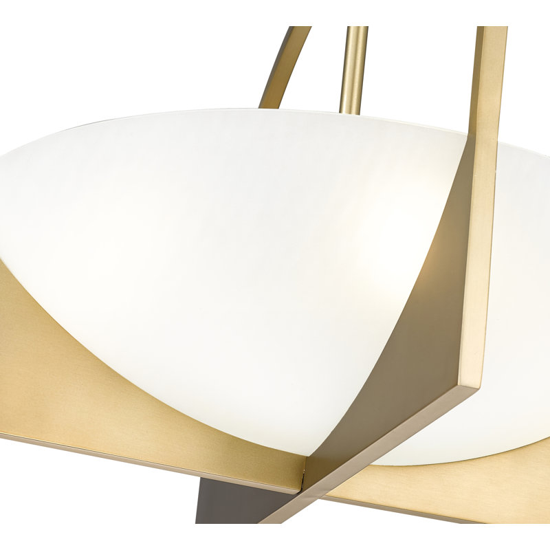 Kratzerville Glass Semi Flush Mount, Modern Gold