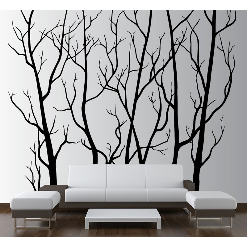 Plants & Flowers Non-Wall Damaging Wall Decal, 108", Black