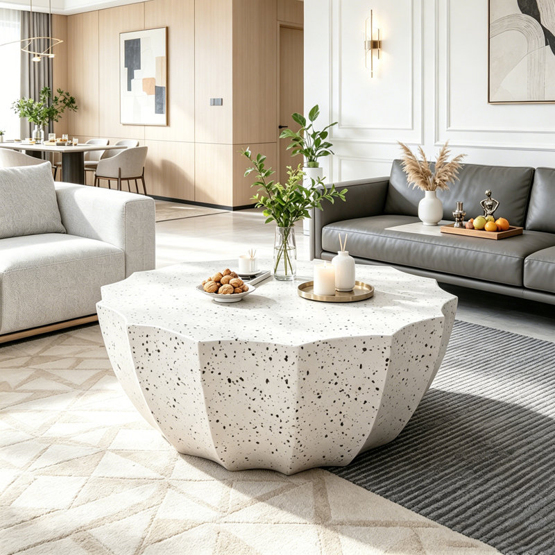 Table basse moderne et imperméable, White