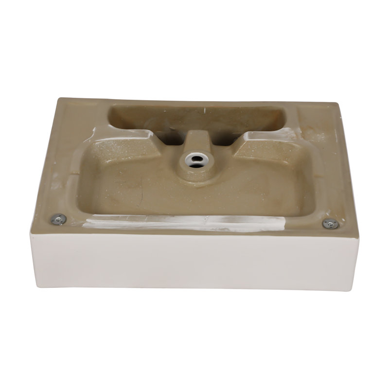 Lavabo de salle de bain console rectangulaire de 29,7 po APRESSHUI, Or