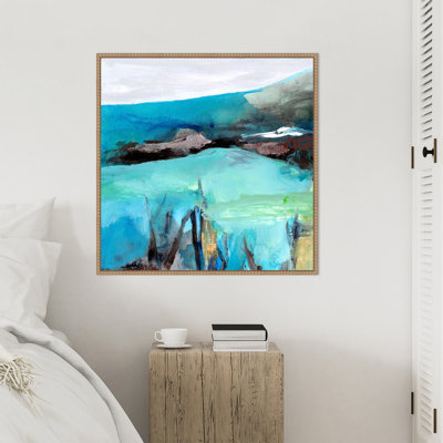 «Mountain Lake 1» par Burton, reproduction d'art sur toile encadrée