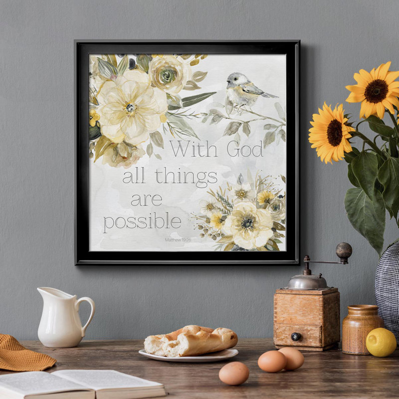 " Sunny Scriptures II " Painting Print, Black, 26.5" H x 26.5" W x 1.5" D