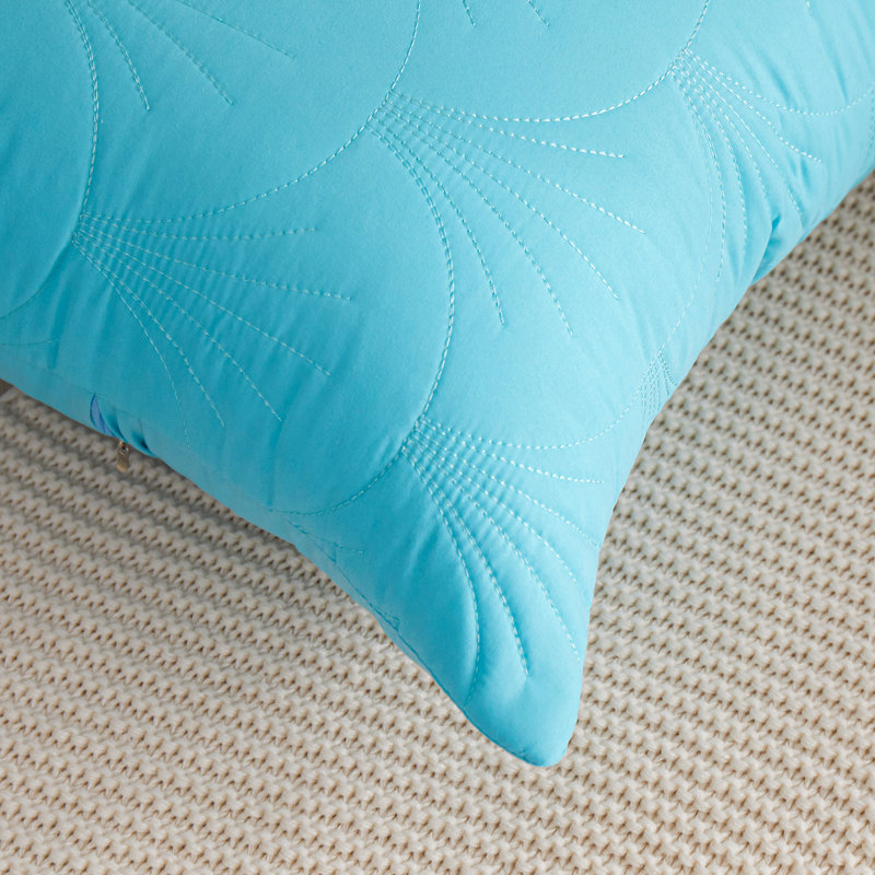 Housses de coussin matelassées (ensemble de 2), Bleu, H 22 po x l 22 po