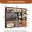 Ensemble de bureau en forme de L et bibliothèque polyvalente en noyer Elegant