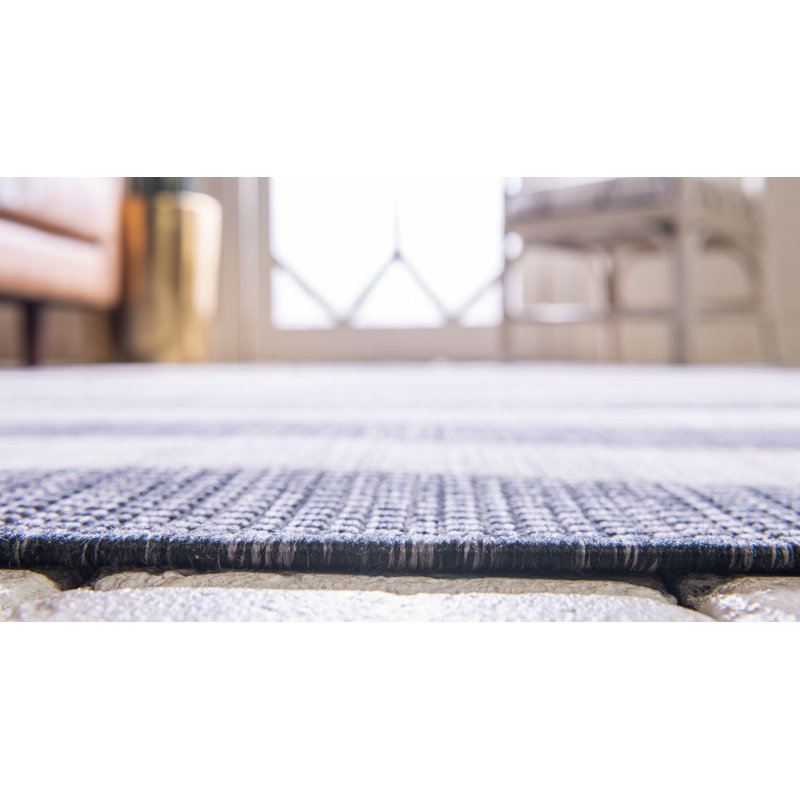 Tapis rayé gris anthracite / gris Hay Bale, Rectangle 4 pi 1 po x 6 pi 1 po