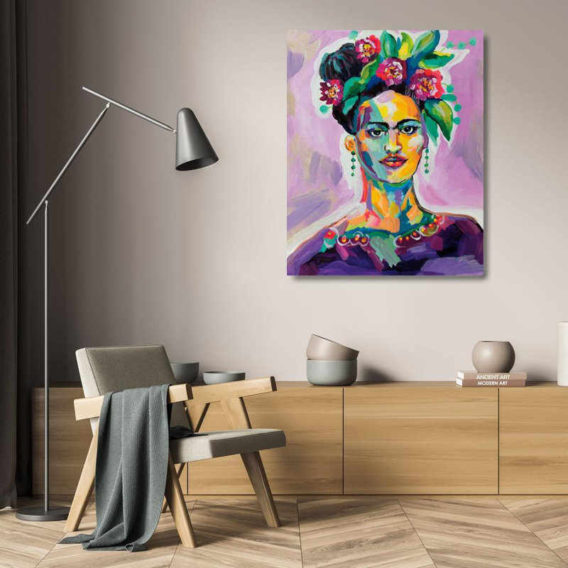 «Red Barrel Studio® Vertentes» par Jeanette, reproduction d'art sur toile sous le titre: Frida, H 24 po x l 20 po