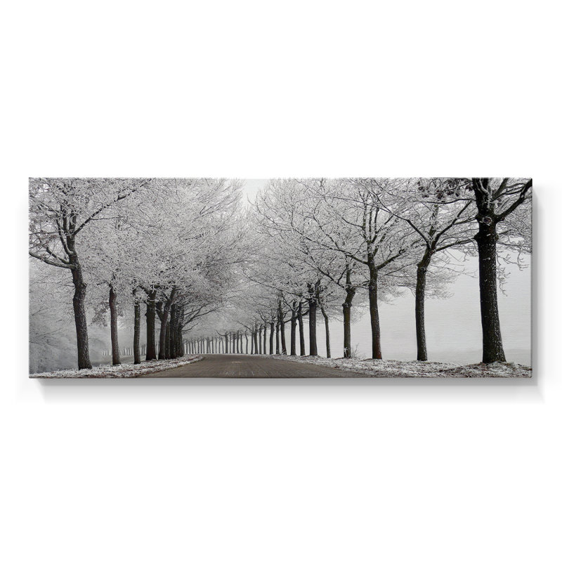 Courbe d'hiver - Toile tendue avec châssis - Prêt à accrocher, H 12 po x l 30 po