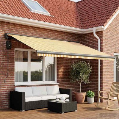 vidaXL Polyester Retractable Patio Awning