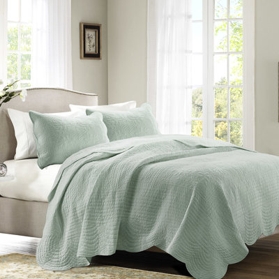 Courtepointe double / grand 3 pièces, décoration festive réversible, matériau en microfibre, rembourrage 90% coton, lavable à la machine, charme rustique, texture, délavé, style champêtre