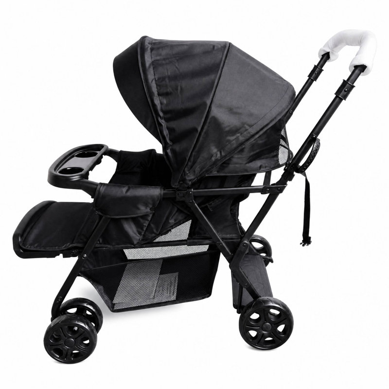 Poussette double avec plateforme pour se tenir debout, poussette tandem convertible pour bébé et tout-petit, inclinaison du siège avant