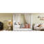 Lit simple beige avec baldaquin, lit gigogne et 3 tiroirs de rangement sous le lit-1224849296