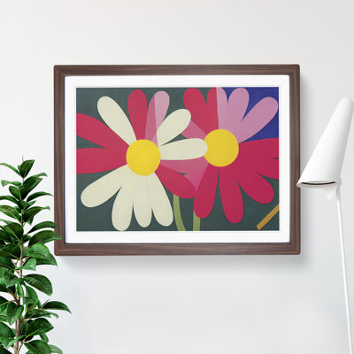 Abstract Daisy Flowers - Framed Print