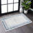 Blue / Ivory / Bordered Doormat Rug-1892944497