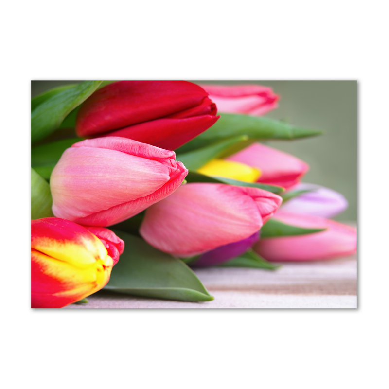 Colorful Tulips - Wrapped Canvas Print