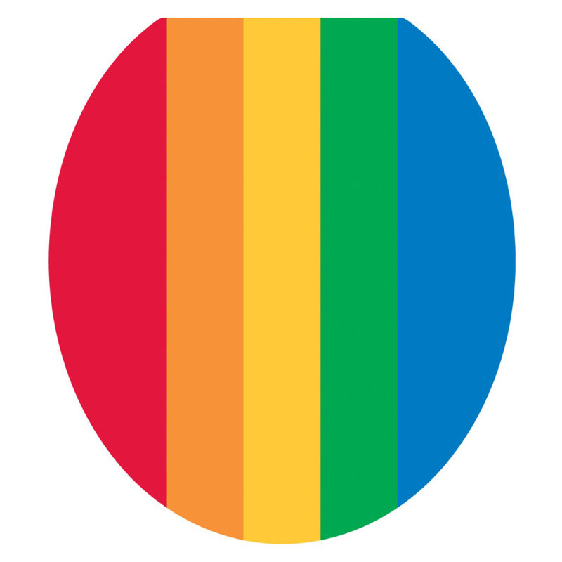 Adhésif décoratif de siège de toilette à rayures arc-en-ciel pour la jeunesse - Couvercle de vinyle autocollant statique
