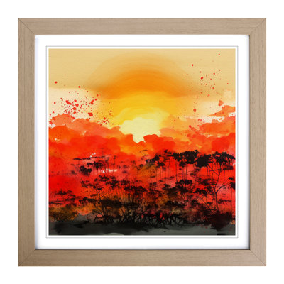 Japanese Sunset Colour Field Painting No.5 - Framed Print