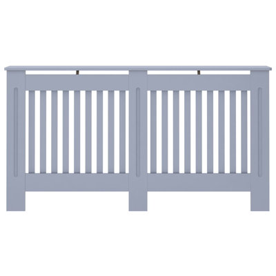 Salerno vidaXL Radiator Cover, Slatted Design Heater Cover Cabinet with Top Storage Shelf, Hide Cluttered Pipes, MDF