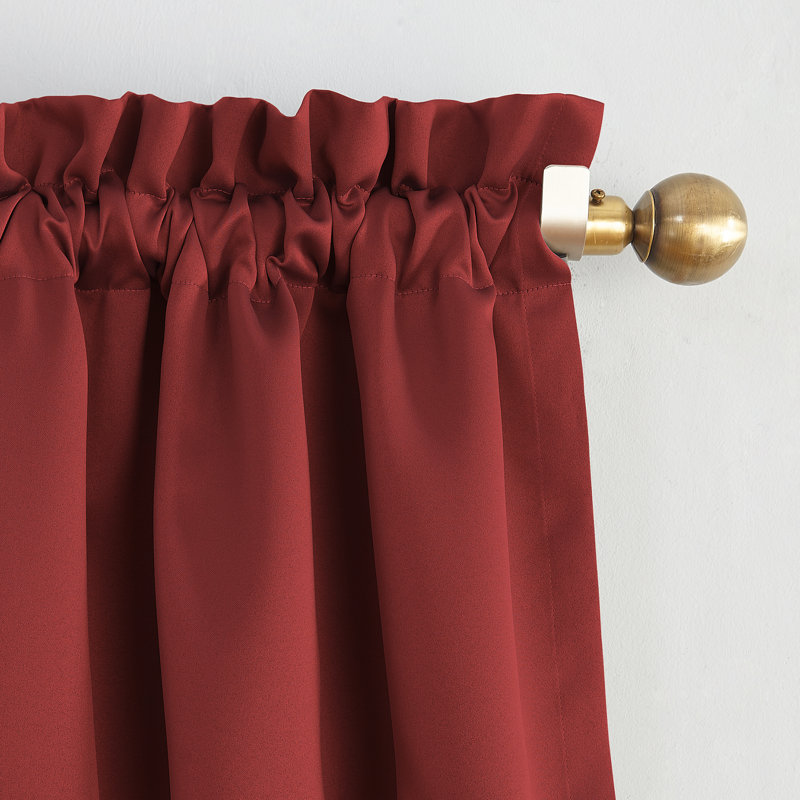Thermal Blackout Rod Pocket Curtain Panel - Basics by Wayfair™, Red, 40" W x 84" L