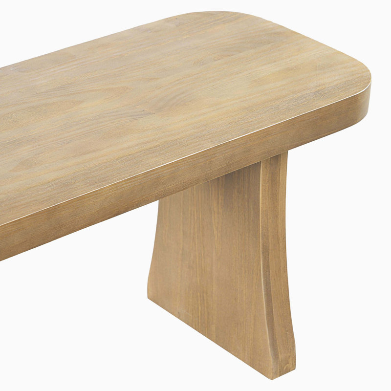Solid Pine Wood Dining Bench, Spacious Seating for Family Use