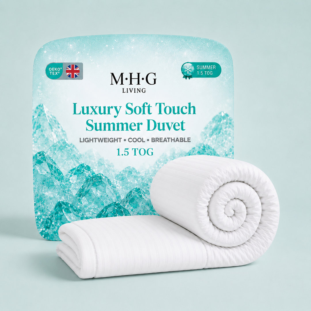1.5 Tog Duvet & Duvet Pillow Set- Breathable & Soft Microfiber- All Uk Sizes