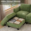 Canapé modulaire rembourré en L en chenille de 85,6 po avec repose-pieds Esai-1627188448