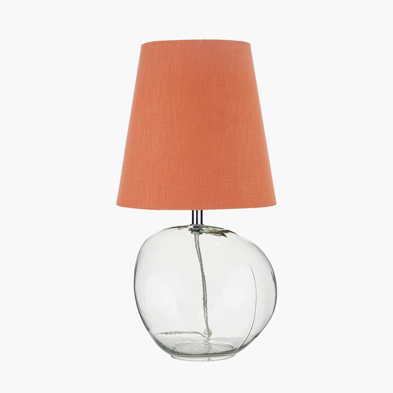 Mila Glass Table Lamp, Orange