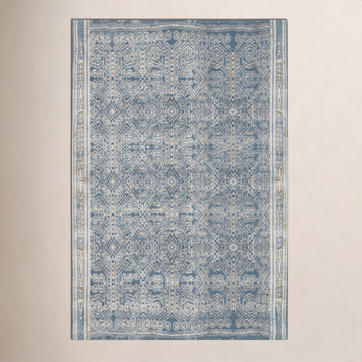Davana Ocean Geometric Outdoor Rug, Rectangle 6'7" x 9'4"