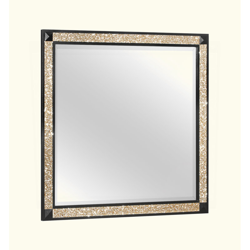 Miroir exquis avec détails scintillants et fabrication robuste pour la commode
