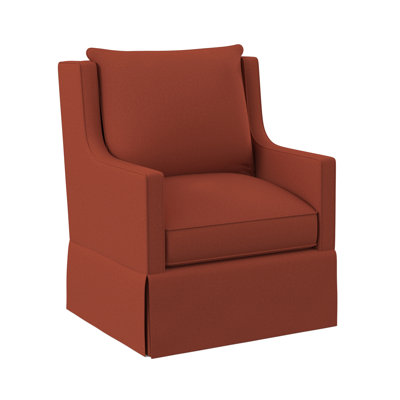 Callum Upholstered Sunbrella® and Cotton Blend Swivel Armchair