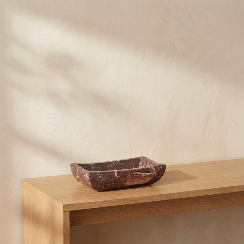 Piero Basin Black Marble, Red