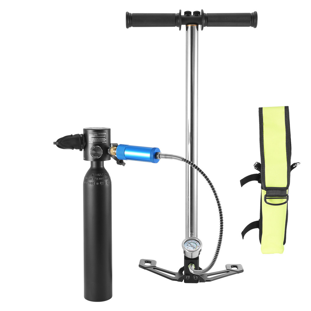Scuba Tank, 0.5L Portable Diving Tank, Diving Oxygen Cylinder Support 5-10 Minutes Underwater Breathing, 98.43 ft Diving Depth, Refillable Snorkel Air