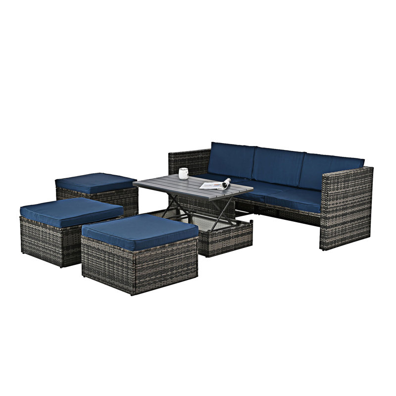 Outdoor Sectional Sofa Set, Blue