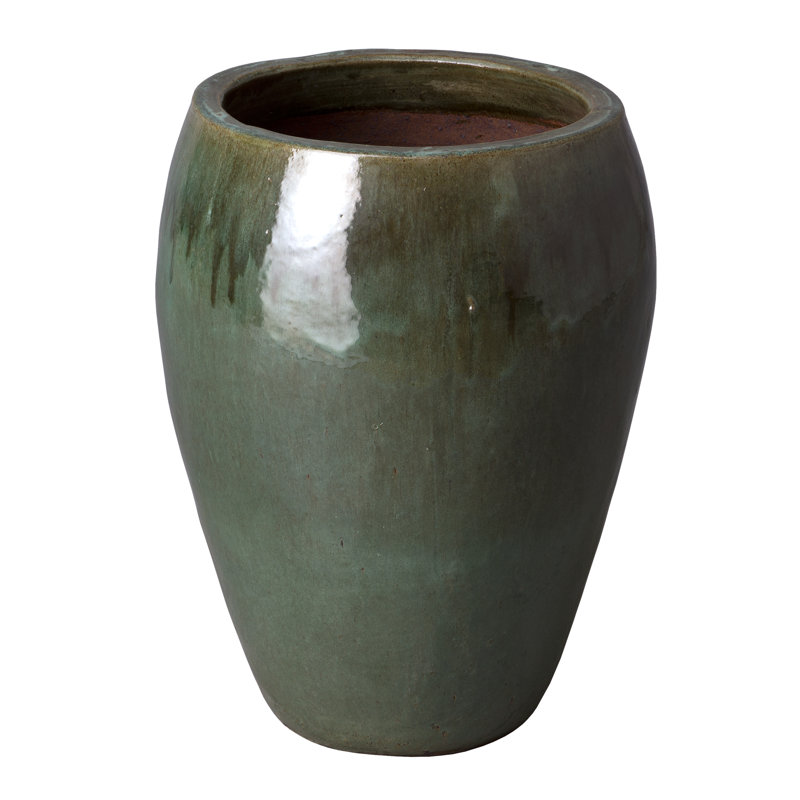 Pot à fleurs en argile Kennard, Vert thé, H 23 po x l 17 po x P 17 po, 1
