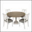 Ensemble de tables de salle à manger rondes blanches et grises 5 pièces 59 pouces Tannen