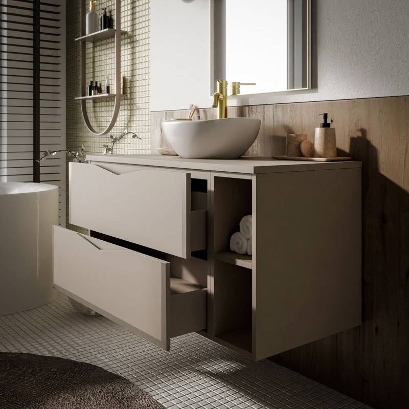 80mm Single Bathroom Vanity with Ceramic Basin