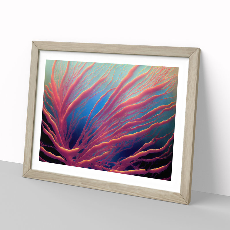 XH1022-2352X Coral Reef Vol.3 - Single Picture Frame Painting, 34cm H x 46cm W x 2cm D, Oak